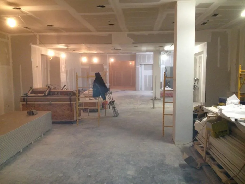 A retail space build-out in progress in Orlando.