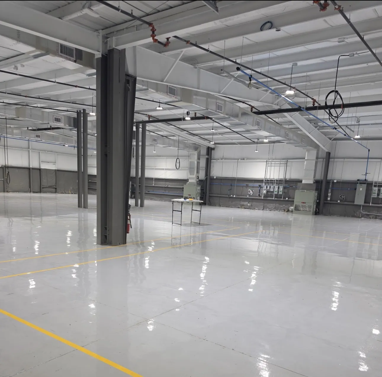 RWB Jacksonville FL: the open space with a glossy floor before fit-out.